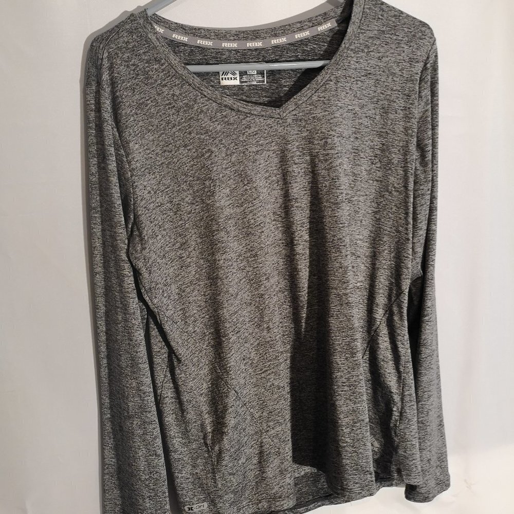 Reebok Performance Ladies Size Large Dark Grey Long Sleeve Athletic Top